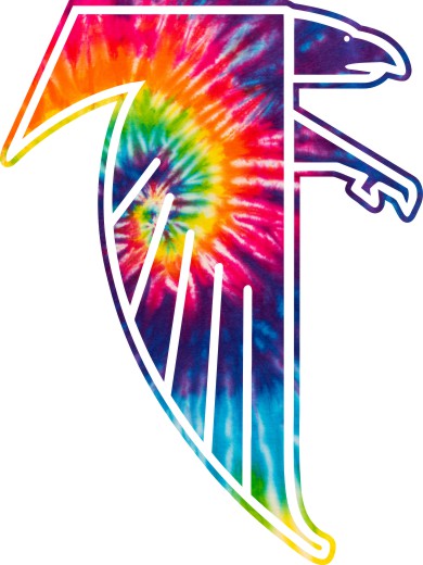 Atlanta Falcons rainbow spiral tie-dye logo vinyl decal